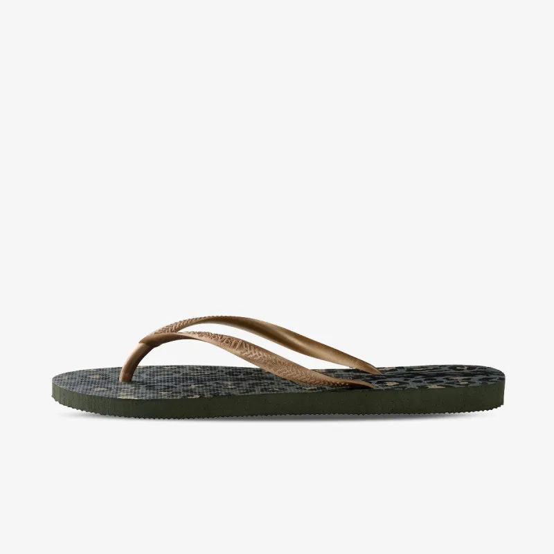 Havaianas slim animals green olive best sale