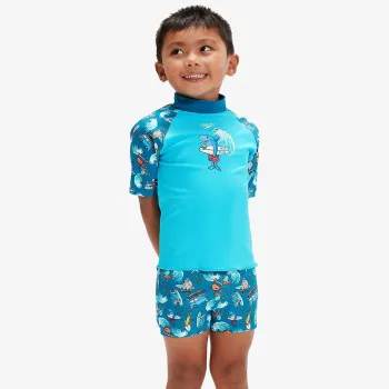 Speedo Short Sleeve Printed Rash Top Set 