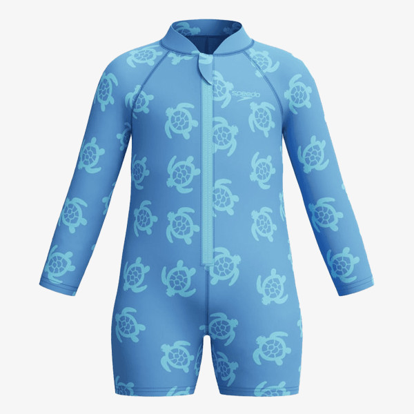 Speedo Long Sleeve Print Zip One Piece 
