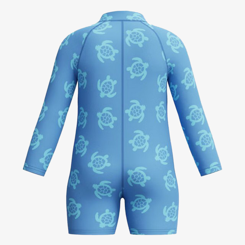 Speedo Long Sleeve Print Zip One Piece 