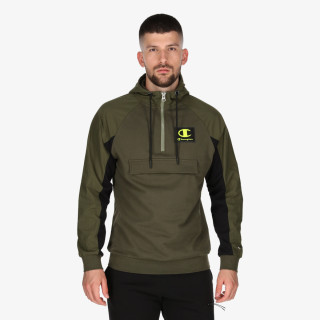 Champion RUBBER LOGO HALF ZIP HOODY 