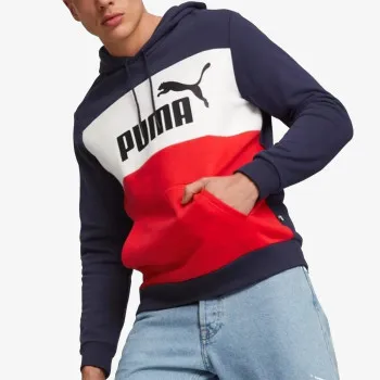 PUMA ESS+ COLORBLOCK HOODIE FL PEACOAT 