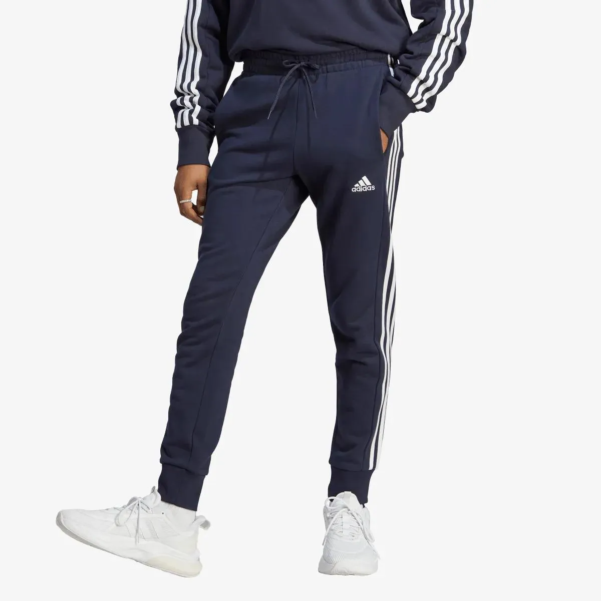 adidas Tepláky Essentials French Terry Tapered Cuff 3-Stripes 